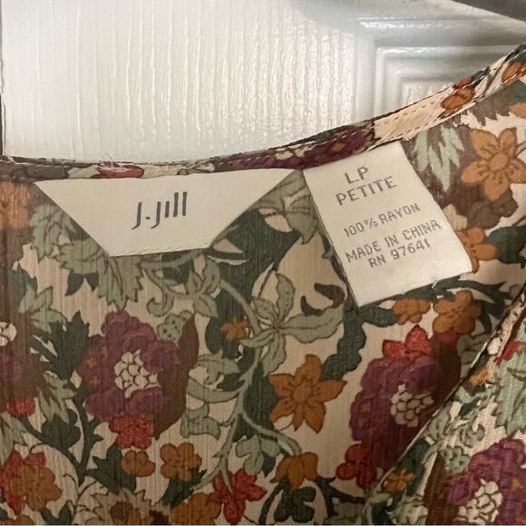 J.Jill Multicolored Floral Blouse Size LP - Picture 4 of 9